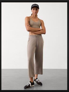 Athleta Seasoft Straight‎ Crop Casual Lounge Pants Medium Tall NEW NWT Pyrite